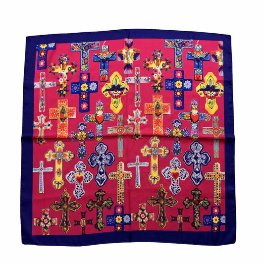 MASCADA CRUCES FUCSIA